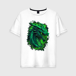 Женская футболка оверсайз Дракон 2024 зеленый