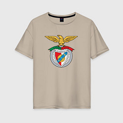 Футболка оверсайз женская Benfica club, цвет: миндальный
