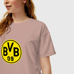 Футболка оверсайз женская Borussia fc sport, цвет: пыльно-розовый — фото 2