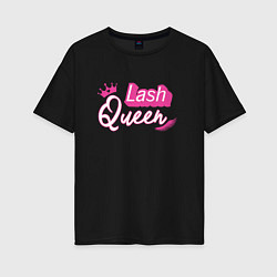 Женская футболка оверсайз Lash queen - Barbie style