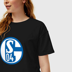 Футболка оверсайз женская Schalke 04 fc club, цвет: черный — фото 2