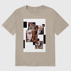 Футболка оверсайз женская Ход королевы винтаж, цвет: миндальный