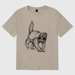 Футболка оверсайз женская Медоед на стиле, цвет: миндальный