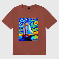 Женская футболка оверсайз Парусная яхта