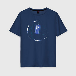 Футболка оверсайз женская Tardis space, цвет: тёмно-синий