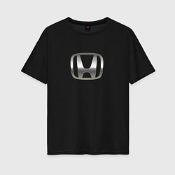 Футболка оверсайз женская Honda sport auto silver, цвет: черный
