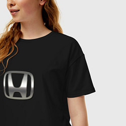 Футболка оверсайз женская Honda sport auto silver, цвет: черный — фото 2