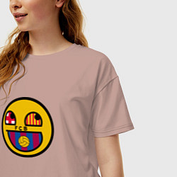 Футболка оверсайз женская Barcelona smile, цвет: пыльно-розовый — фото 2