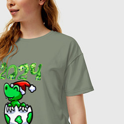 Футболка оверсайз женская Дракончик вылупился из яйца, цвет: авокадо — фото 2