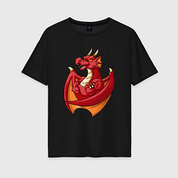 Женская футболка оверсайз Спортивный дракон