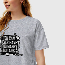 Футболка оверсайз женская Гитар не может быть много, цвет: меланж — фото 2