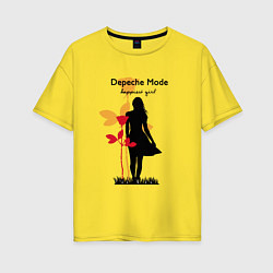 Футболка оверсайз женская Depeche Mode - Happiest Girl Collage, цвет: желтый