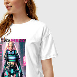 Футболка оверсайз женская Cyber Barbie - fantasy - neural network, цвет: белый — фото 2