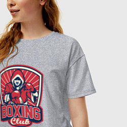 Футболка оверсайз женская Club boxing, цвет: меланж — фото 2