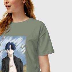 Футболка оверсайз женская Meeting on the beach, цвет: авокадо — фото 2