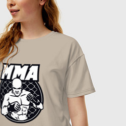 Футболка оверсайз женская Warrior MMA, цвет: миндальный — фото 2