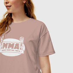 Футболка оверсайз женская MMA sport, цвет: пыльно-розовый — фото 2