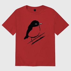 Женская футболка оверсайз Птенец трафарет