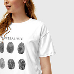 Футболка оверсайз женская Fingerprints, цвет: белый — фото 2