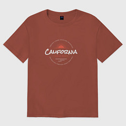 Футболка оверсайз женская California venice beach, цвет: кирпичный
