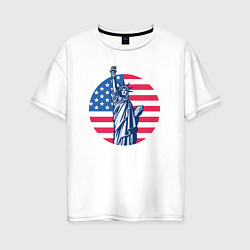 Футболка оверсайз женская Statue of Liberty, цвет: белый