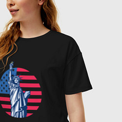 Футболка оверсайз женская Statue of Liberty, цвет: черный — фото 2