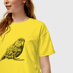 Футболка оверсайз женская Любопытный попугай, цвет: желтый — фото 2