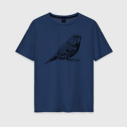 Женская футболка оверсайз Любопытный попугай