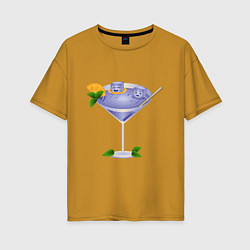 Женская футболка оверсайз Мультяшный коктейль