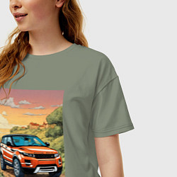 Футболка оверсайз женская Land rover evoque, цвет: авокадо — фото 2