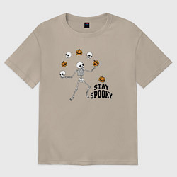 Футболка оверсайз женская Stay spooky, цвет: миндальный