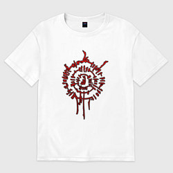 Футболка оверсайз женская Astarion - red symbol, цвет: белый
