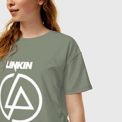 Футболка оверсайз женская Linkin Park logo, цвет: авокадо — фото 2