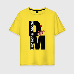 Футболка оверсайз женская Depeche Mode - Rose Violator, цвет: желтый