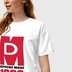 Футболка оверсайз женская Depeche Mode - black celebration logo, цвет: белый — фото 2