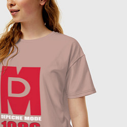 Футболка оверсайз женская Depeche Mode - Black Celebration album merch, цвет: пыльно-розовый — фото 2