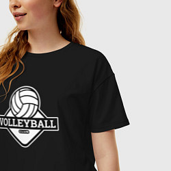 Футболка оверсайз женская Volleyball club, цвет: черный — фото 2