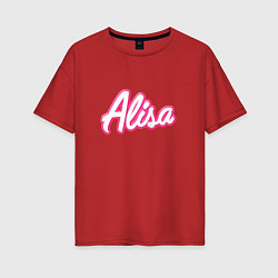 Женская футболка оверсайз Алиса в стиле барби - объемный шрифт