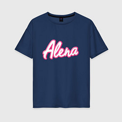 Женская футболка оверсайз Алена в стиле барби - объемный шрифт