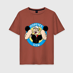 Футболка оверсайз женская Popeye GYM, цвет: кирпичный