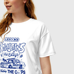 Футболка оверсайз женская Newjeans police, цвет: белый — фото 2