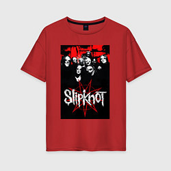 Футболка оверсайз женская Slipknot - all, цвет: красный