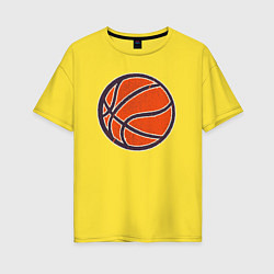 Футболка оверсайз женская Оранжевый мяч, цвет: желтый