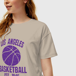 Футболка оверсайз женская Basketball Los Angeles, цвет: миндальный — фото 2