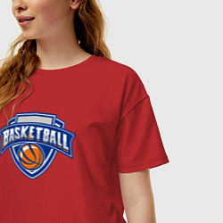 Футболка оверсайз женская Basketball team, цвет: красный — фото 2