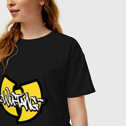 Футболка оверсайз женская Wu tang - logo, цвет: черный — фото 2