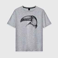 Женская футболка оверсайз Голова тукана