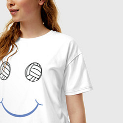 Футболка оверсайз женская Волейбольный позитив, цвет: белый — фото 2