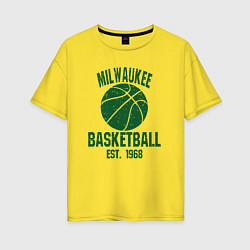 Футболка оверсайз женская Milwaukee basketball 1968, цвет: желтый