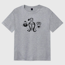 Футболка оверсайз женская Доктор Ливси весёлый, цвет: меланж